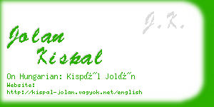 jolan kispal business card